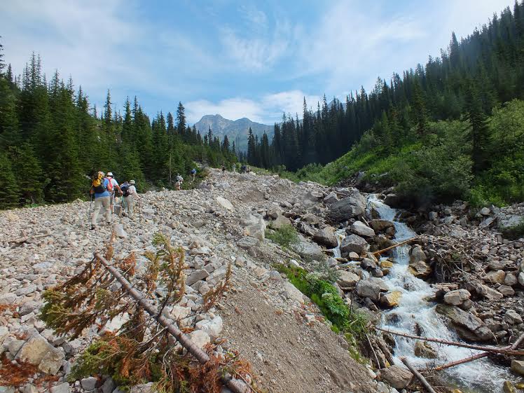 Diana Lake - crossing avalanche debris - VP